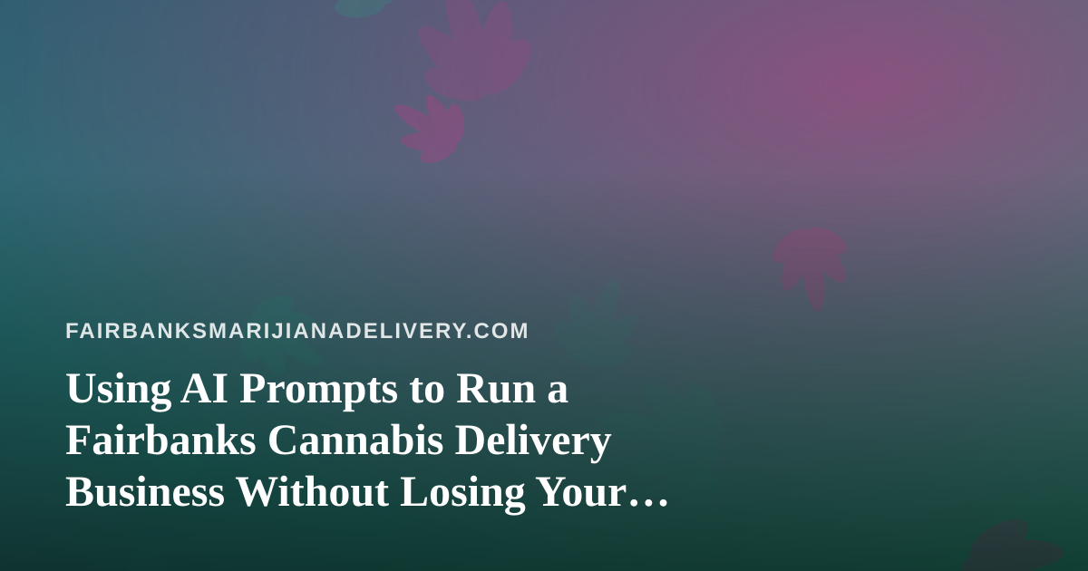 Using AI Prompts to Run a Fairbanks Cannabis Delivery Business Without Losing Your Local Voice